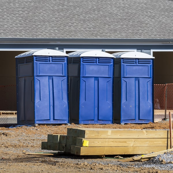 how often are the porta potties cleaned and serviced during a rental period in Stockdale